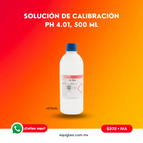 Solucin de calibracin pH 4.01, presentacin 500 mL