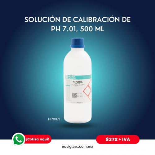 Solucin de calibracin de pH 7.01, presentacin 500 mL