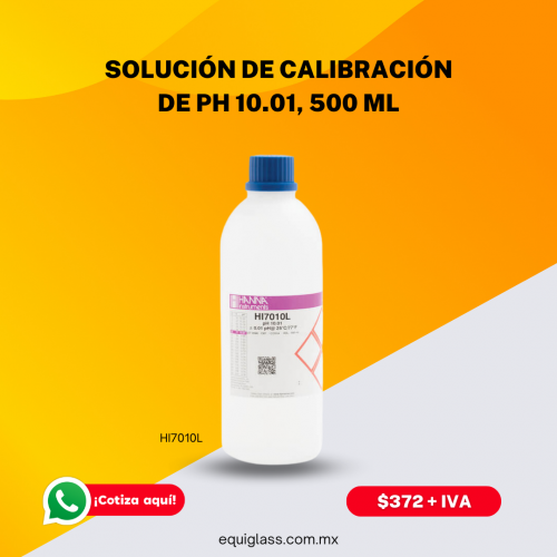 Solucin de calibracin de pH 10.01, presentacin 500 mL