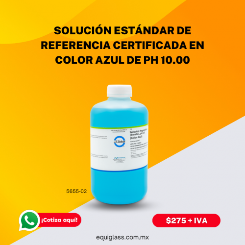 Solucin estndar de referencia certificada en color azul de pH 10.00